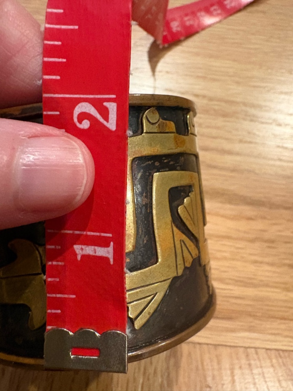 Vintage Copper & Brass Dragon Cuff Bracelet from Mexico - Picture 6 of 7